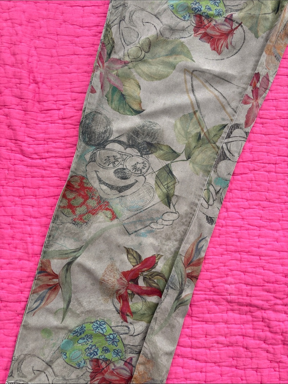 Desigual Olive Green Floral Drawstring Chinos, S - Picture 5 of 9